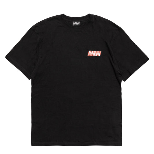 crew neck tee（red logo）black