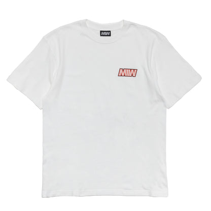 crew neck tee（red logo）white