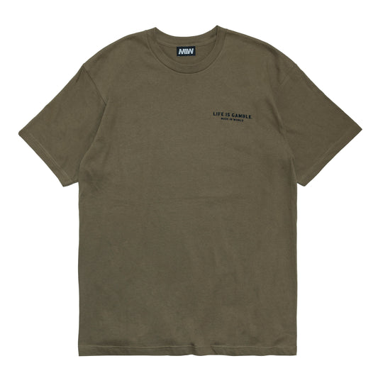 【予約】crewneck tee(dice back logo) khaki