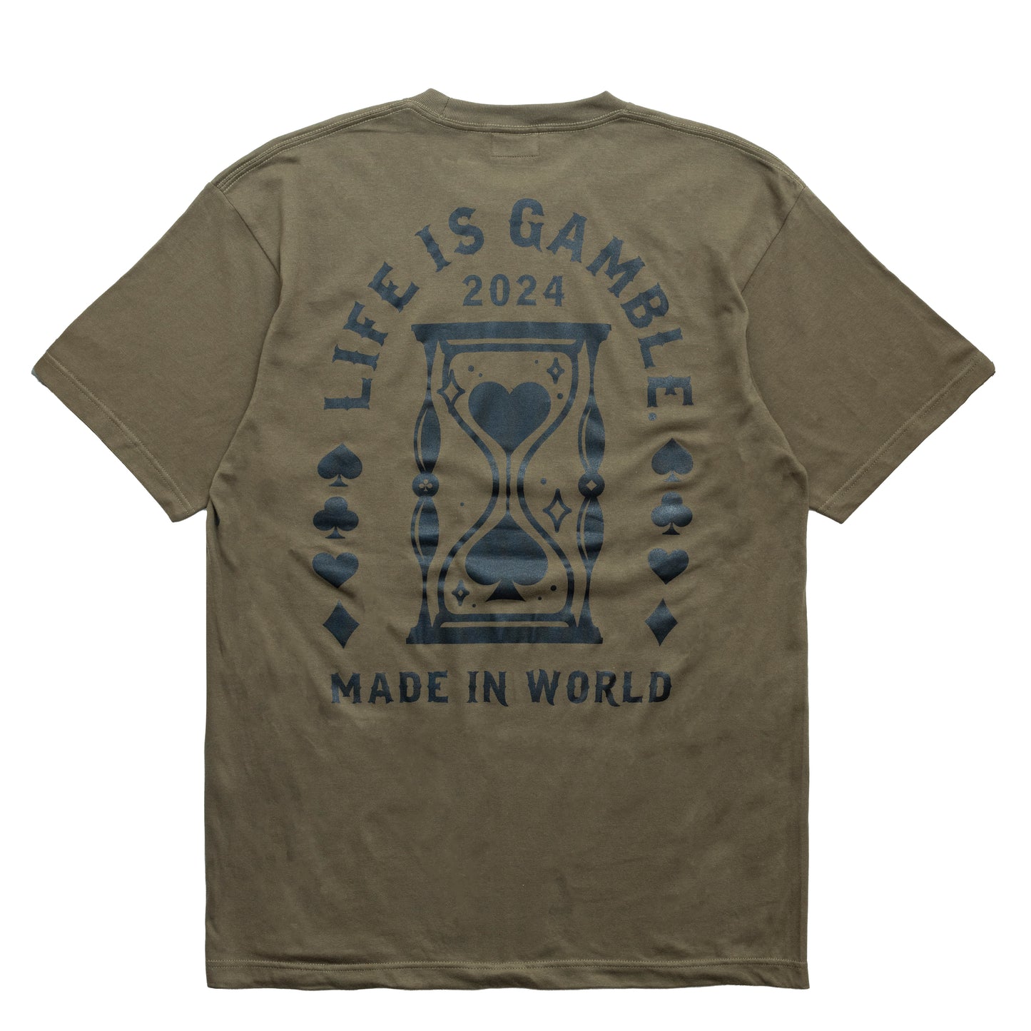 【予約】crewneck tee(hourglass) khaki