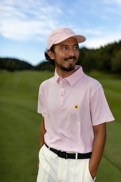 pile polo shirt　pink