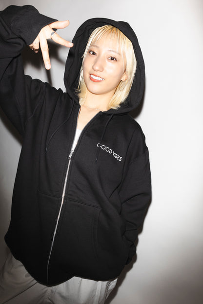 RISANO GOOD VIBES寝顔 hoodie black