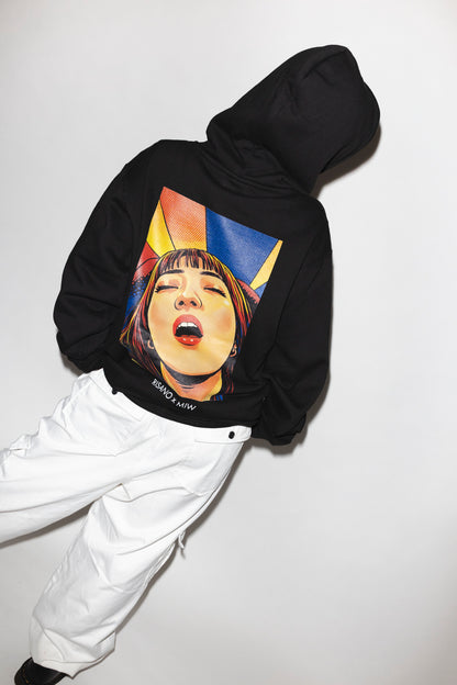 RISANO GOOD VIBES寝顔 hoodie black