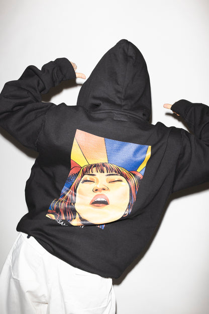 RISANO GOOD VIBES寝顔 hoodie black