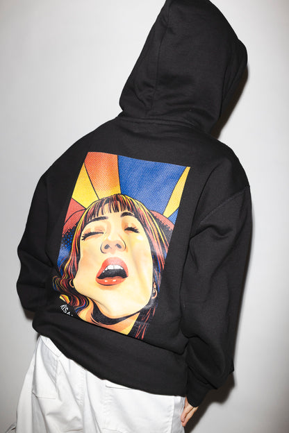 RISANO GOOD VIBES寝顔 hoodie black