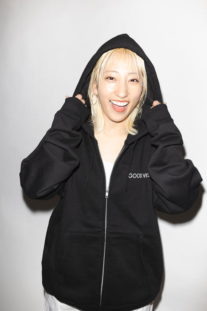 RISANO GOOD VIBES寝顔 hoodie black