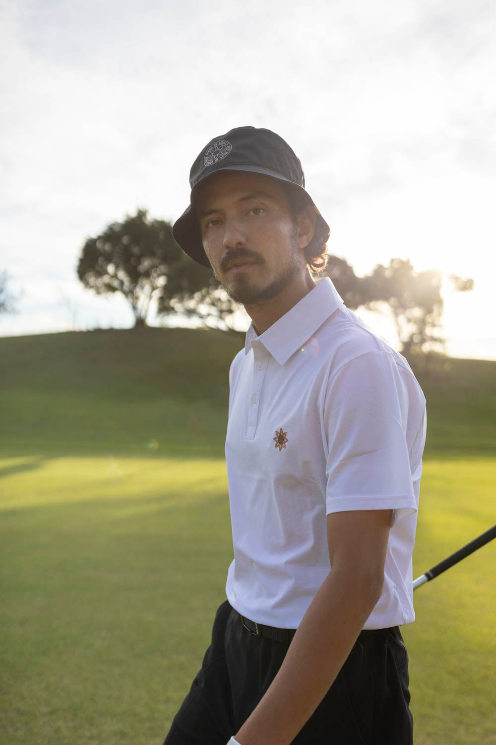 arch logo polo shirt　white