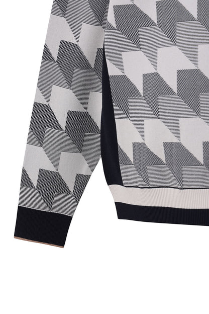 【BOSS GOLF 25SR Men's】Pattern JQD Rneck Sweater / D/Navy