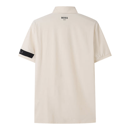 【24SR】Men's / Sleeve Point SS Polo / almond milk