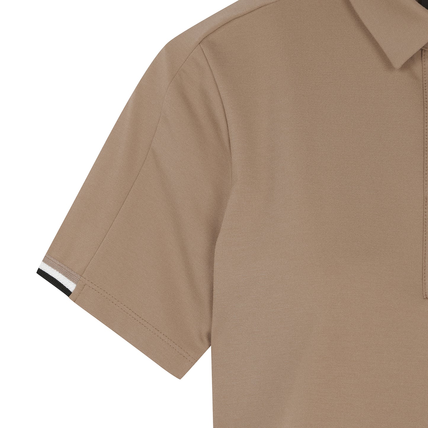 【24SR】Women's / Sleeve Point SS Polo / camel