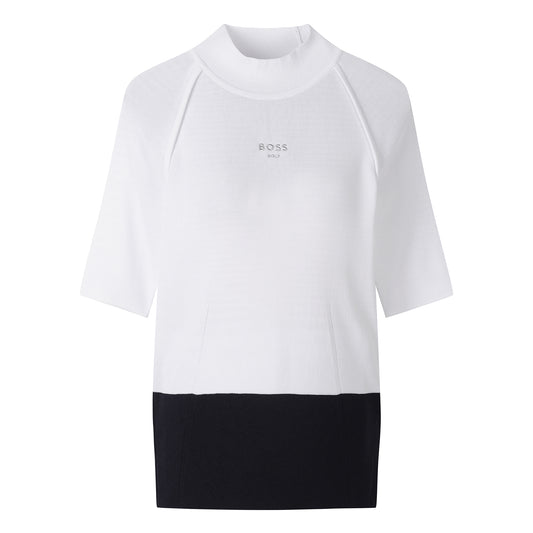 【24SR】Women's / Mock Neck SS Sweater / white