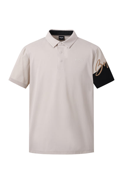 【BOSS GOLF 25SR Men's】SM M Script Hybrid SS Polo / Almond Milk