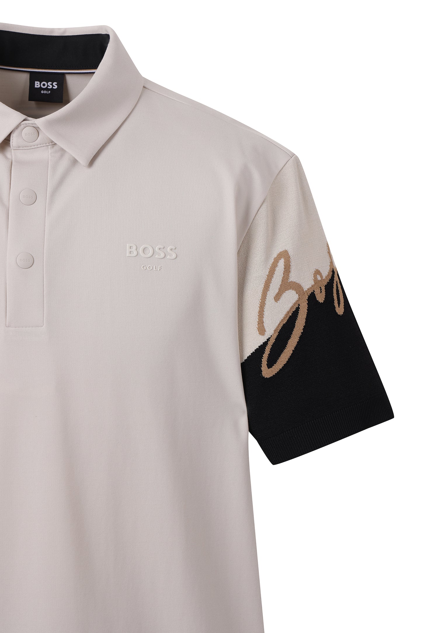 【BOSS GOLF 25SR Men's】SM M Script Hybrid SS Polo / Almond Milk