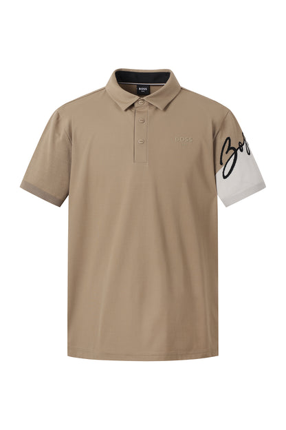 【BOSS GOLF 25SR Men's】SM M Script Hybrid SS Polo / Camel