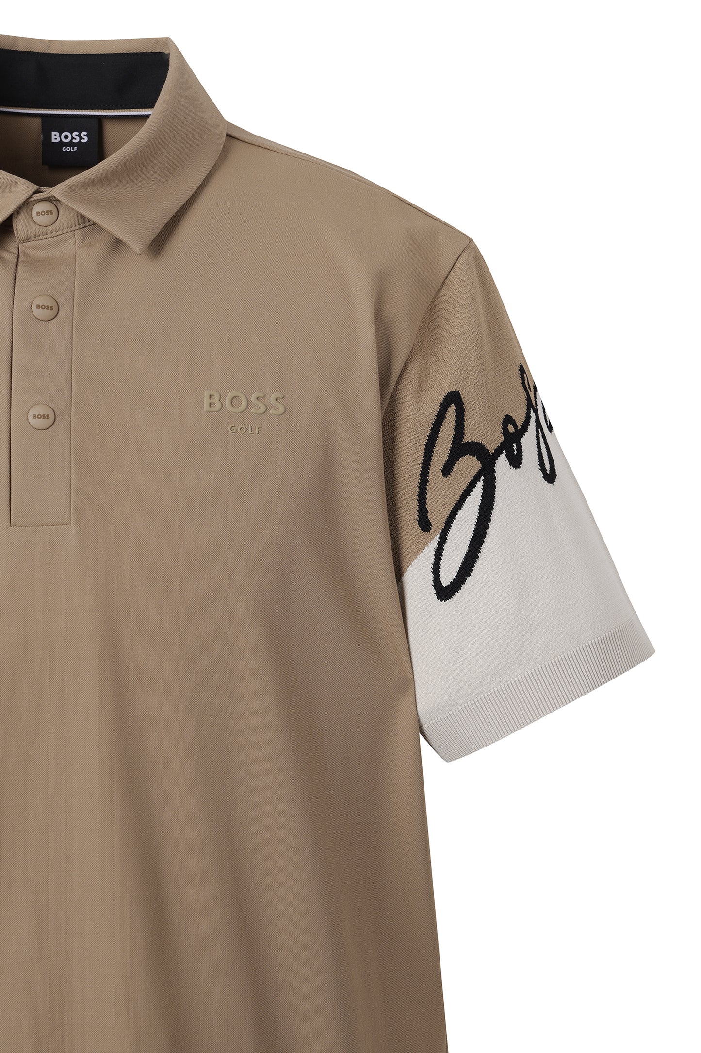 【BOSS GOLF 25SR Men's】SM M Script Hybrid SS Polo / Camel