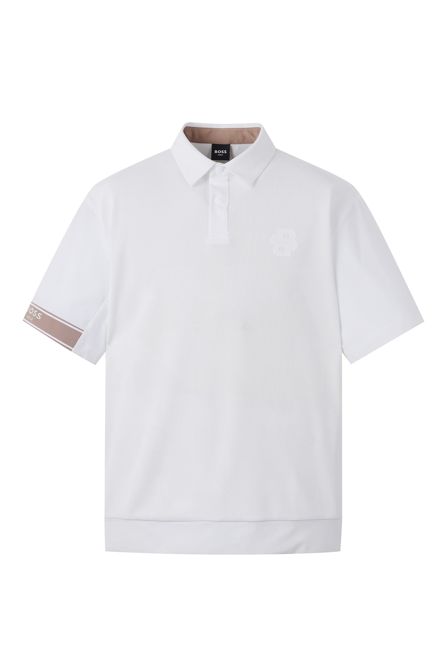【BOSS GOLF 25SR Men's】SM M Pattern Embossed SS Polo / White