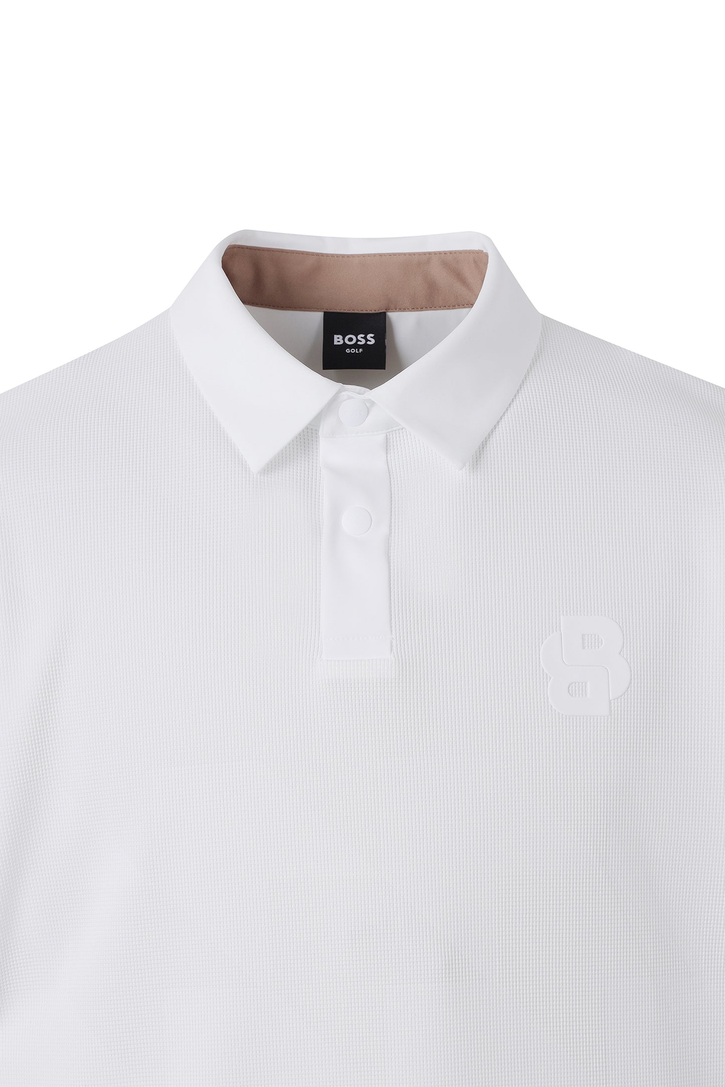 【BOSS GOLF 25SR Men's】SM M Pattern Embossed SS Polo / White