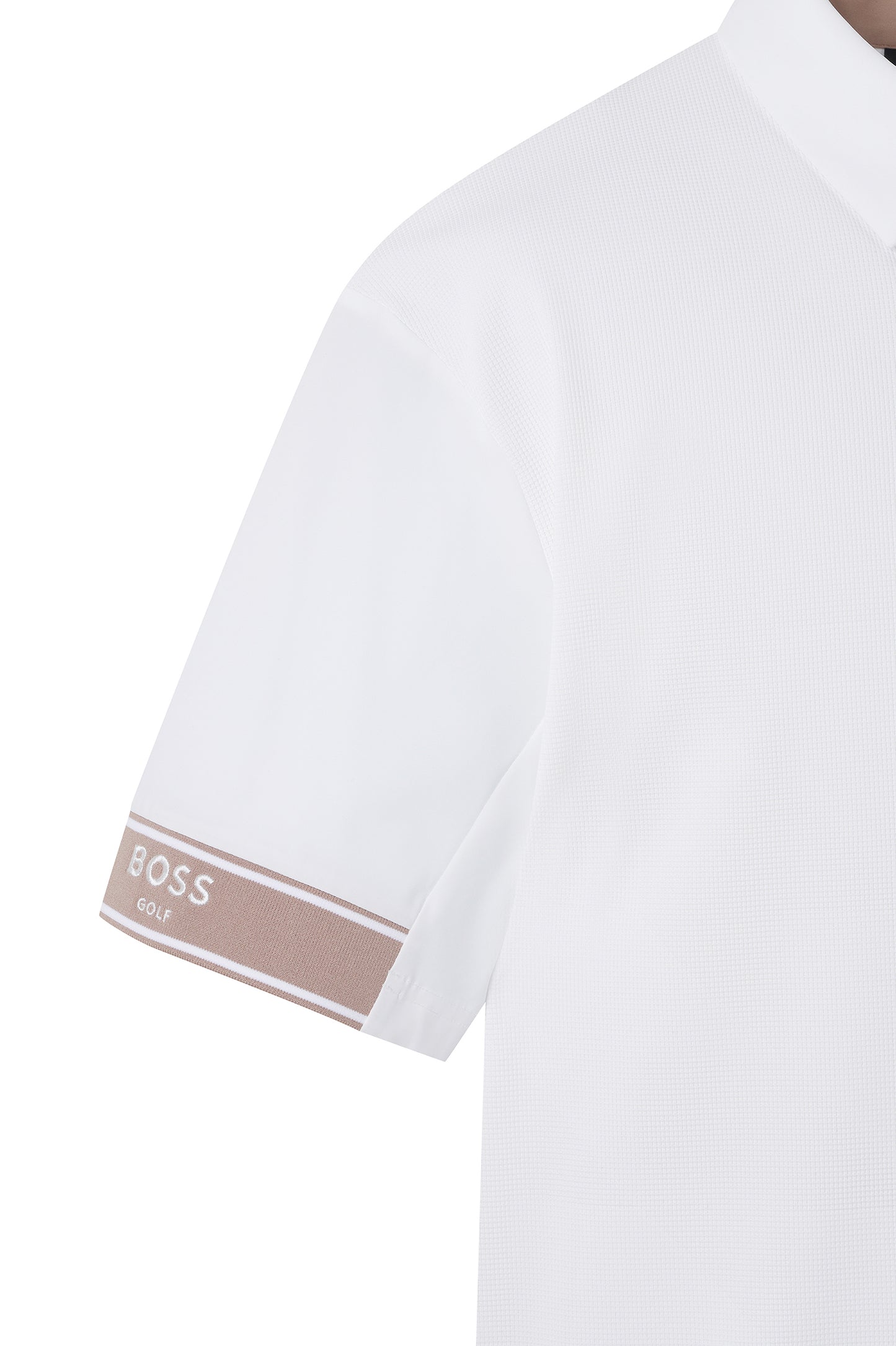 【BOSS GOLF 25SR Men's】SM M Pattern Embossed SS Polo / White