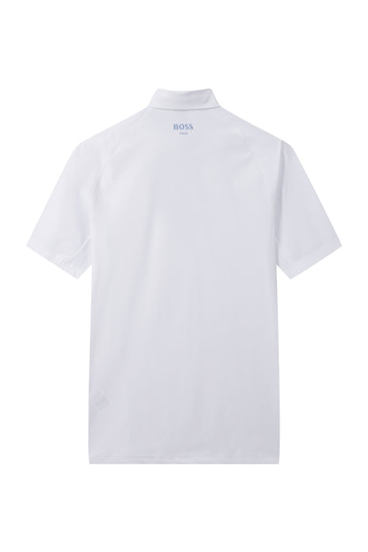 【BOSS GOLF 25SR Men's】SM M Logo Punched SS Polo Tee / White