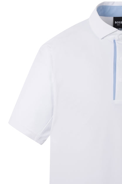 【BOSS GOLF 25SR Men's】SM M Logo Punched SS Polo Tee / White