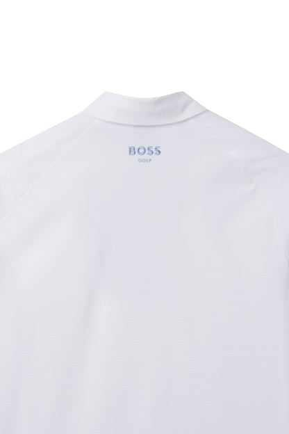 【BOSS GOLF 25SR Men's】SM M Logo Punched SS Polo Tee / White