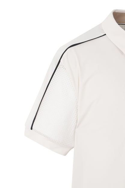 【BOSS GOLF 25SR Men's】SM M SBG line Point SS Polo / Almond Milk