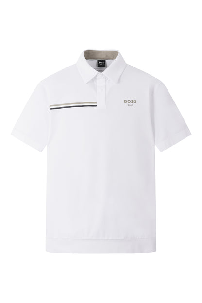 【BOSS GOLF 25SR Men's】SM M Horizontal BWC SS Polo / White