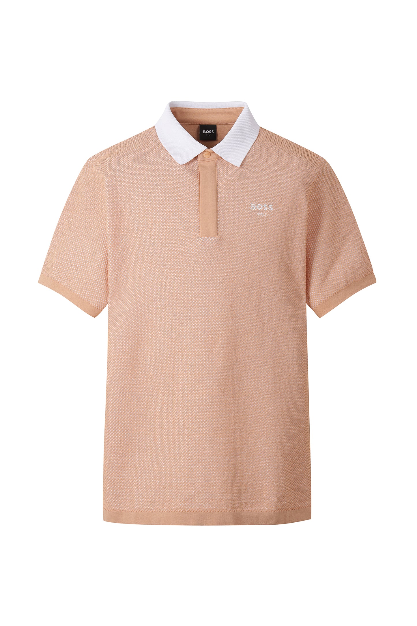 【BOSS GOLF 25SR Men's】SM M Two-tone Knitting SS Polo / L/Orange