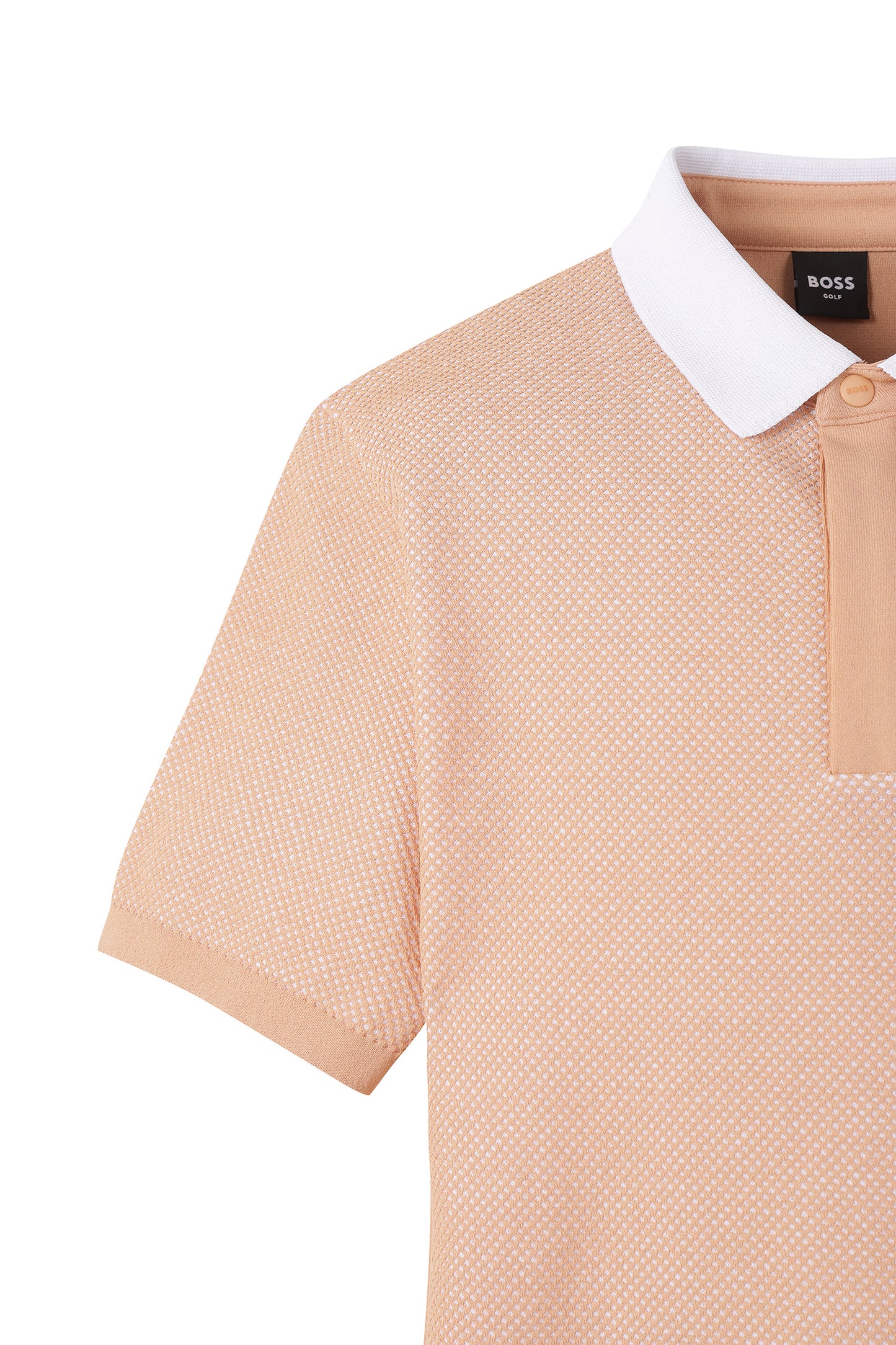 【BOSS GOLF 25SR Men's】SM M Two-tone Knitting SS Polo / L/Orange