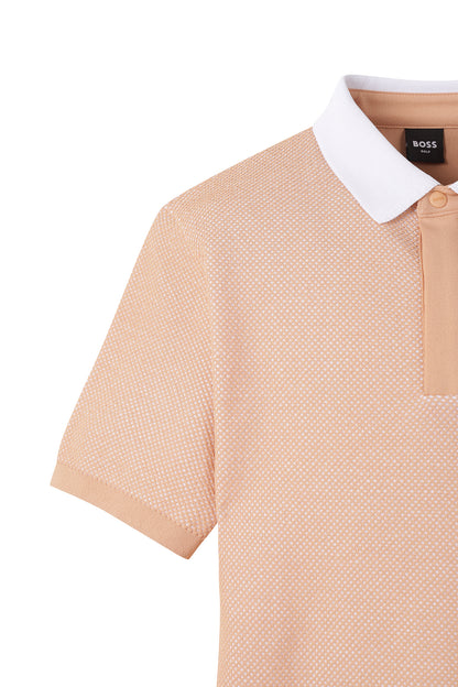 【BOSS GOLF 25SR Men's】SM M Two-tone Knitting SS Polo / L/Orange