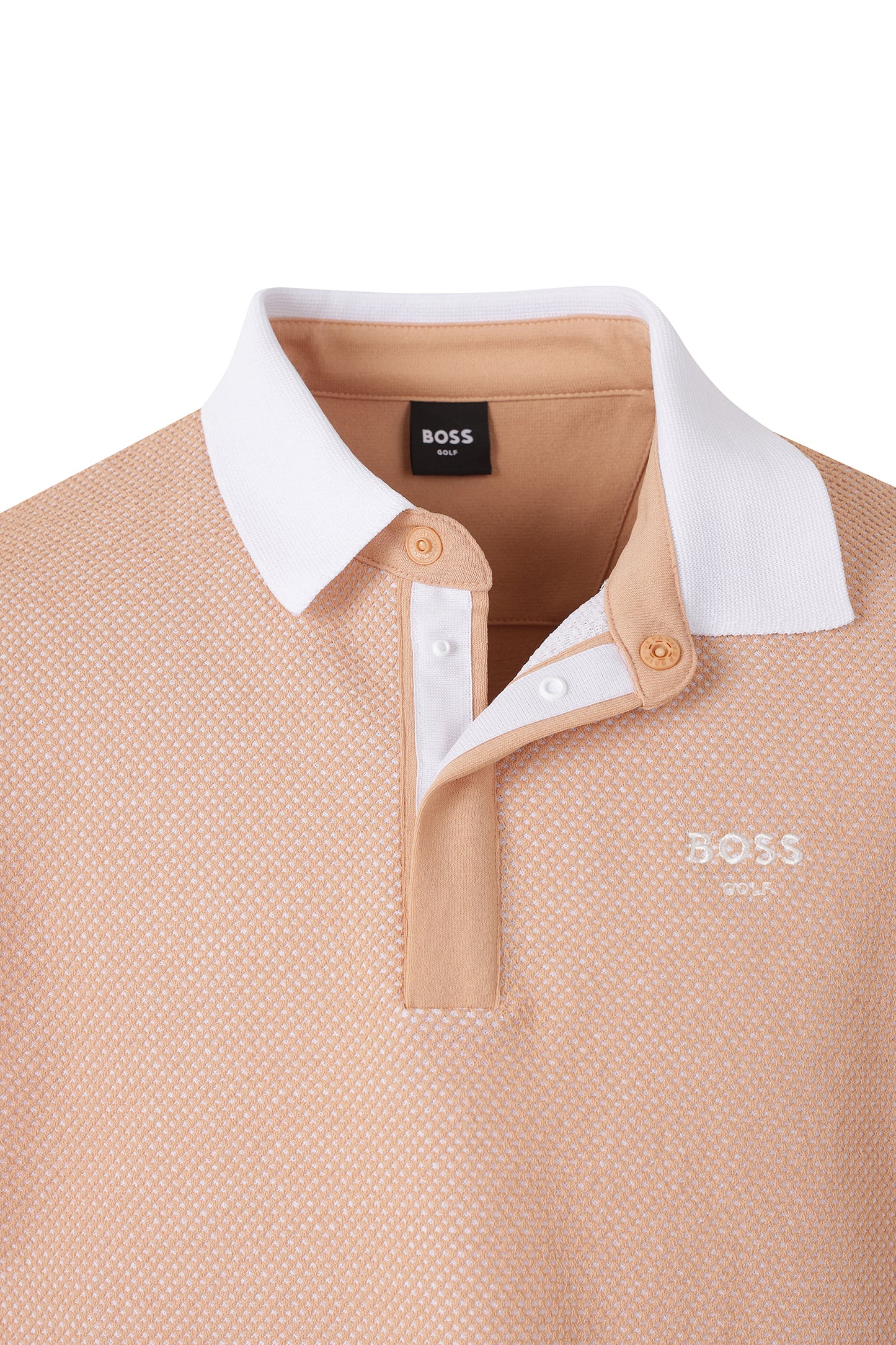 【BOSS GOLF 25SR Men's】SM M Two-tone Knitting SS Polo / L/Orange
