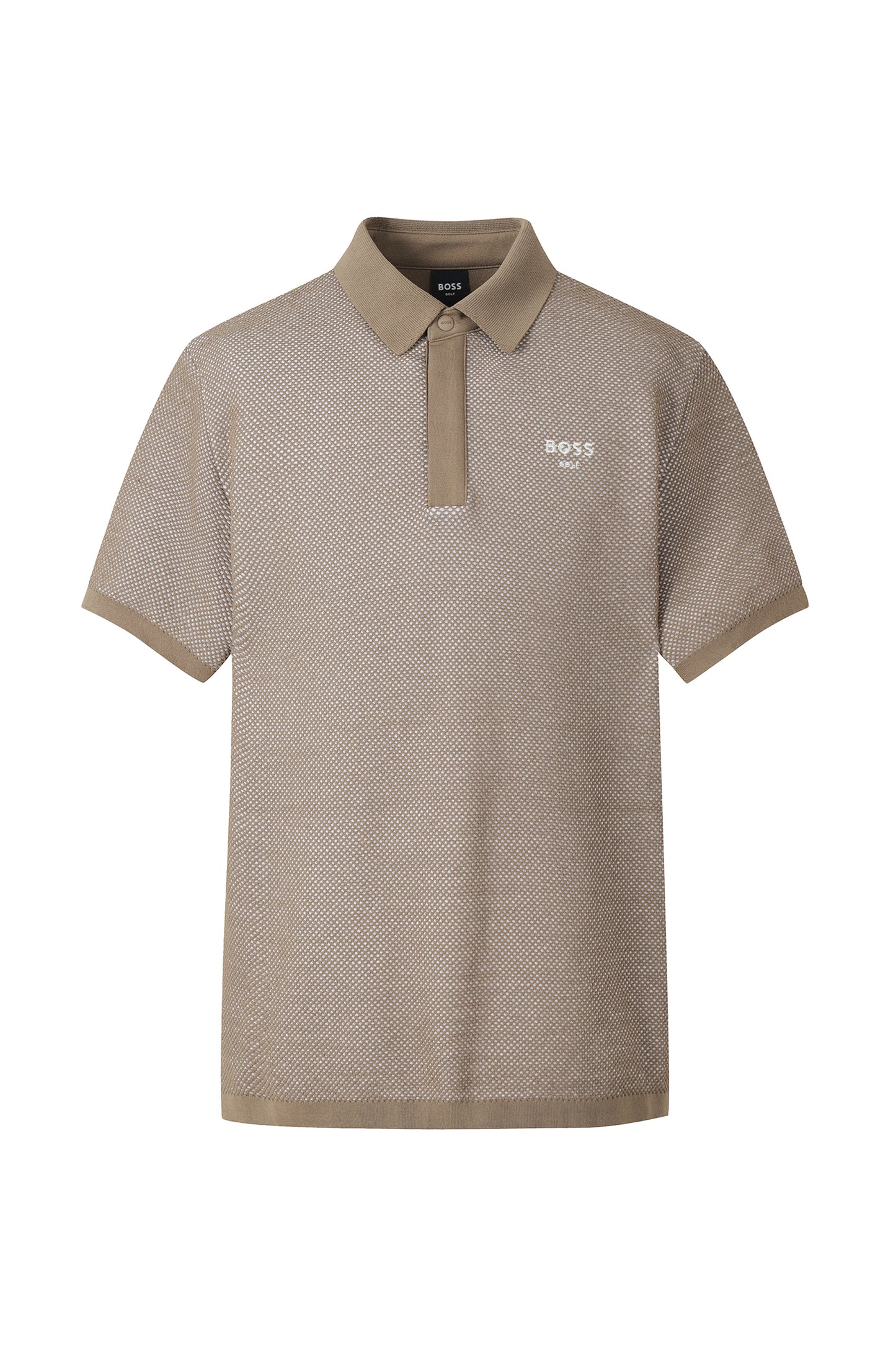 【BOSS GOLF 25SR Men's】SM M Two-tone Knitting SS Polo / Camel