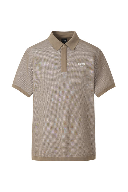 【BOSS GOLF 25SR Men's】SM M Two-tone Knitting SS Polo / Camel
