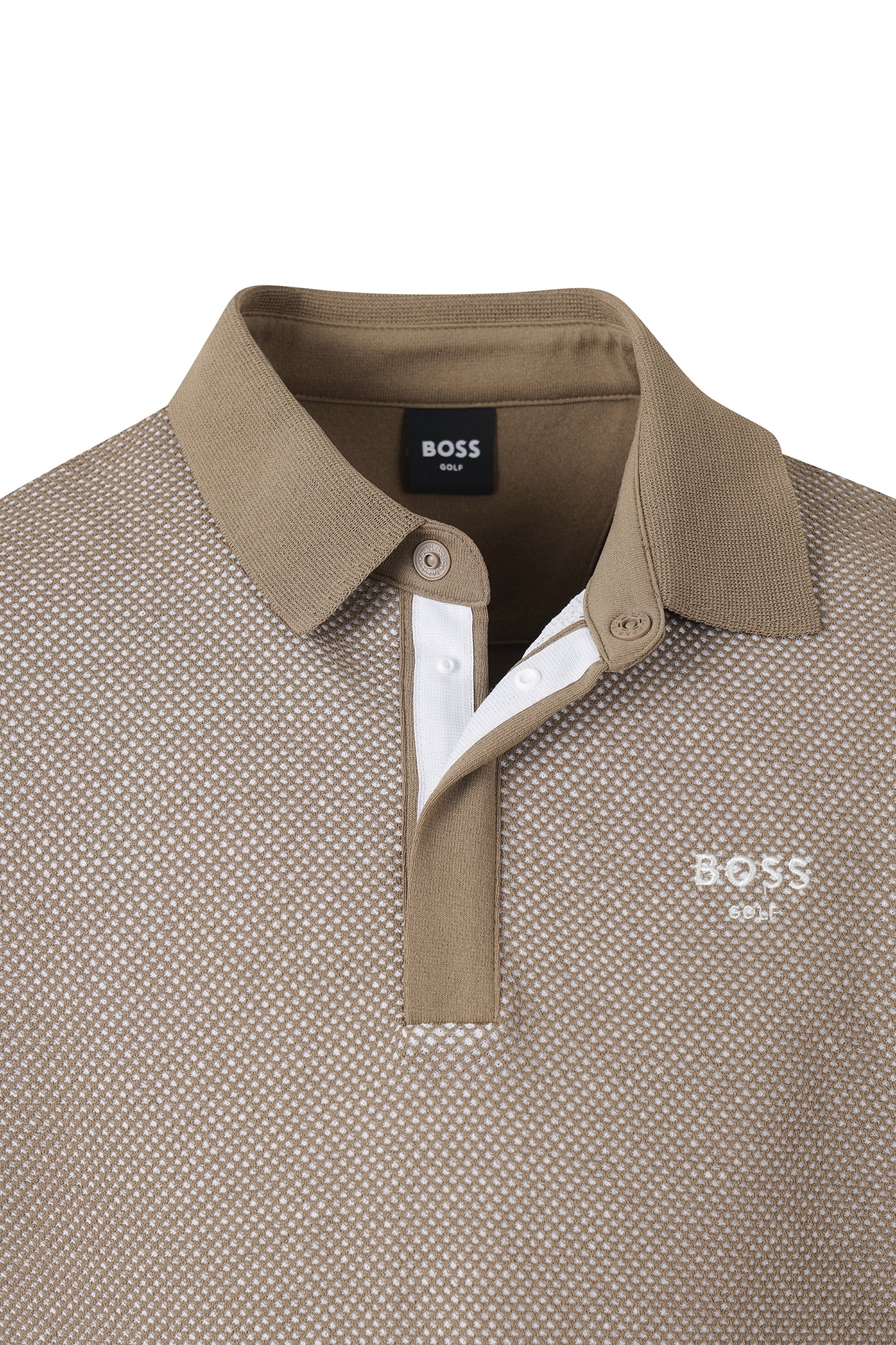 【BOSS GOLF 25SR Men's】SM M Two-tone Knitting SS Polo / Camel