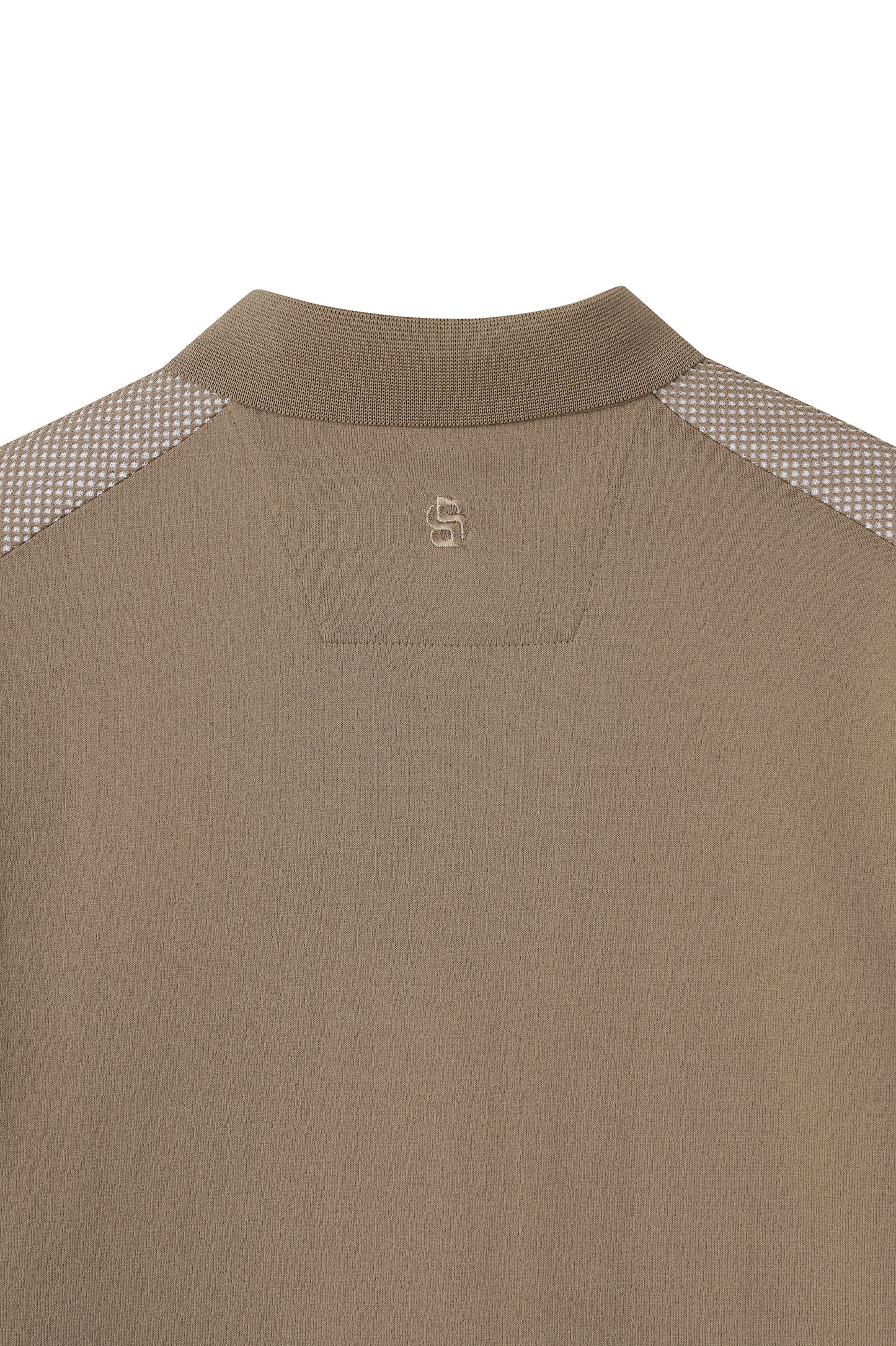 【BOSS GOLF 25SR Men's】SM M Two-tone Knitting SS Polo / Camel