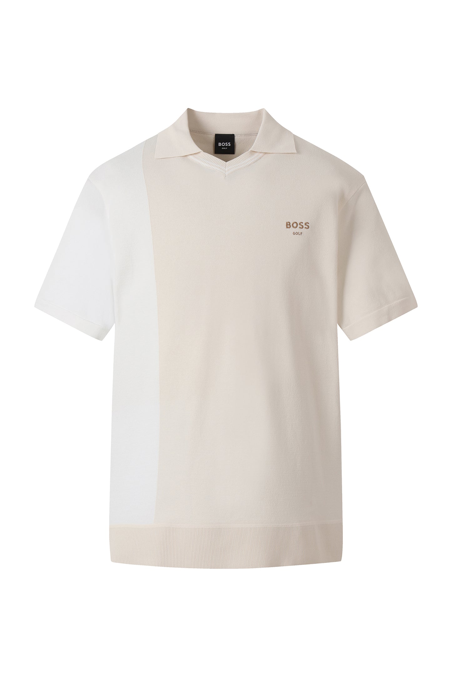 【BOSS GOLF 25SR Men's】SM M Vertical Blocking SS Knit / Almond Milk