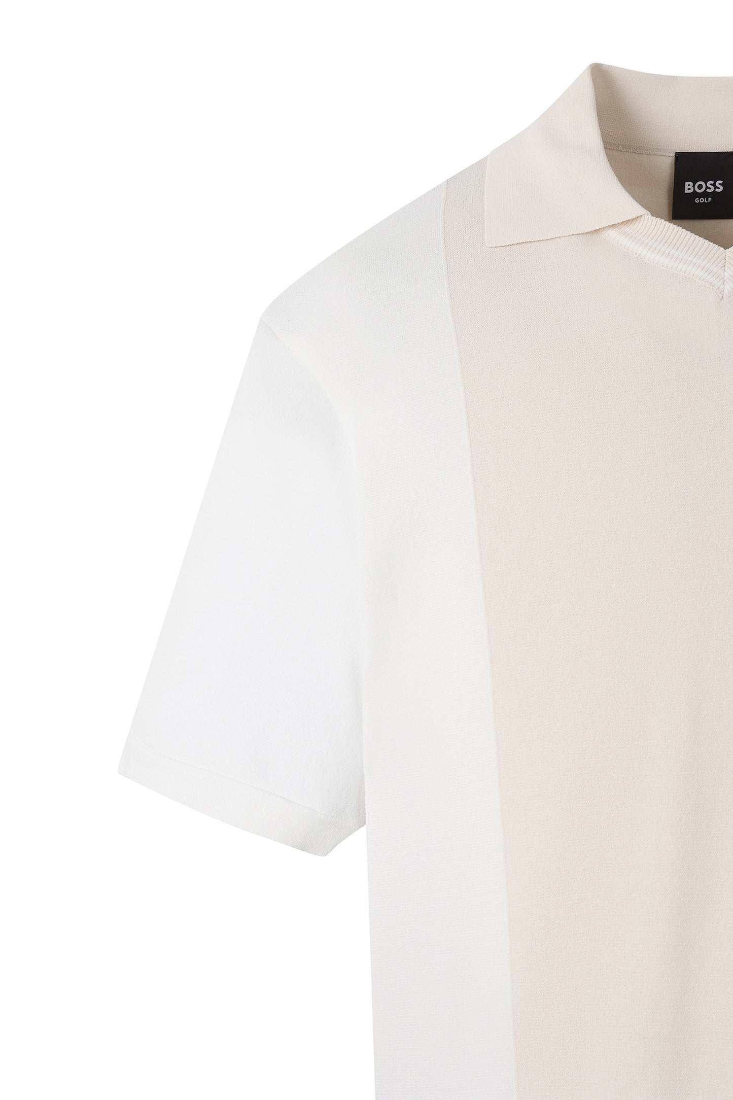 【BOSS GOLF 25SR Men's】SM M Vertical Blocking SS Knit / Almond Milk