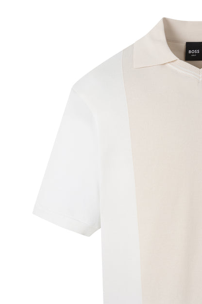 【BOSS GOLF 25SR Men's】SM M Vertical Blocking SS Knit / Almond Milk