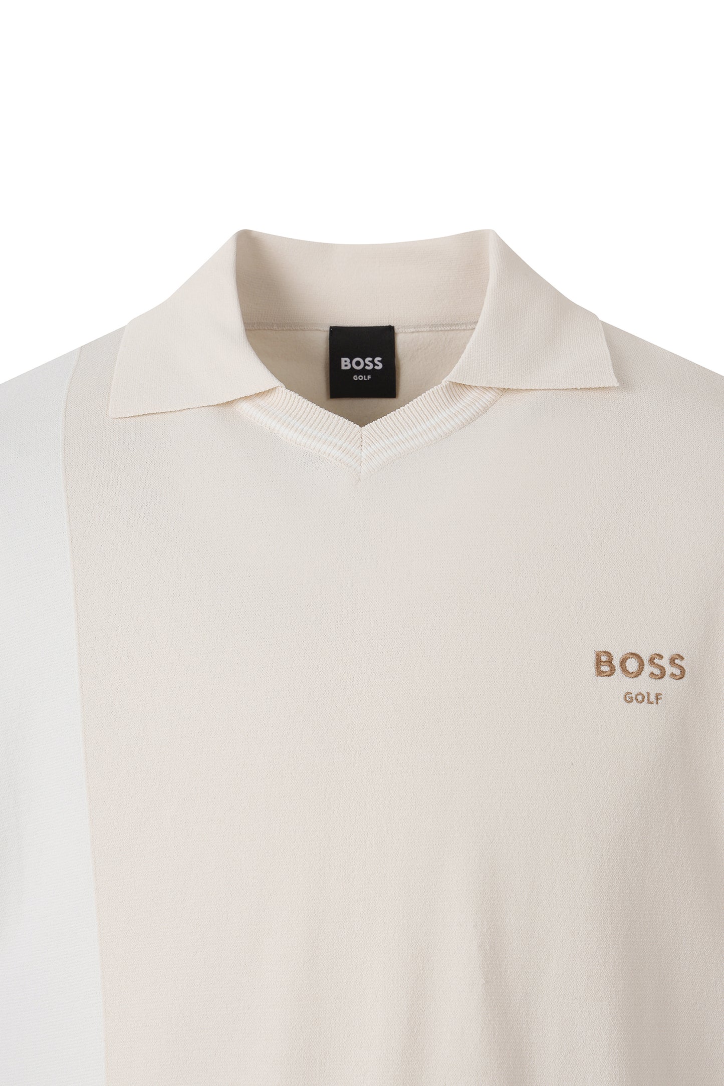 【BOSS GOLF 25SR Men's】SM M Vertical Blocking SS Knit / Almond Milk