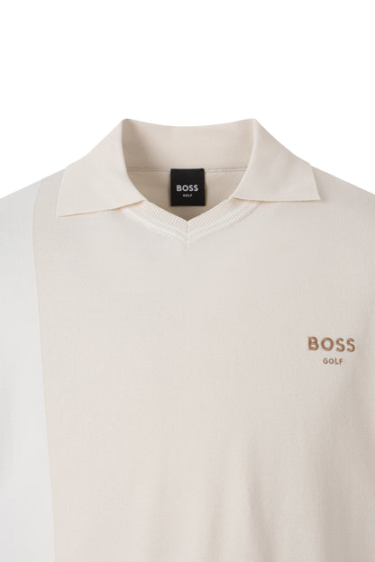 【BOSS GOLF 25SR Men's】SM M Vertical Blocking SS Knit / Almond Milk