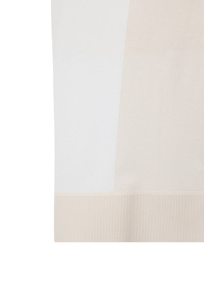 【BOSS GOLF 25SR Men's】SM M Vertical Blocking SS Knit / Almond Milk