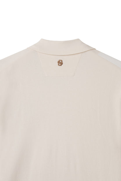 【BOSS GOLF 25SR Men's】SM M Vertical Blocking SS Knit / Almond Milk
