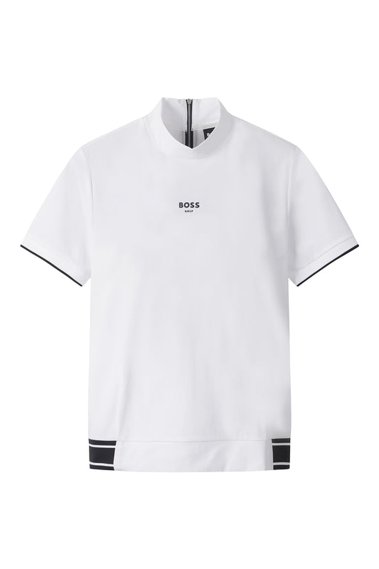 【BOSS GOLF 25SR Woman's】SM W Back QZ Mock Neck SS Tee / White