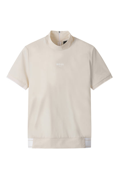 【BOSS GOLF 25SR Woman's】SM W Back QZ Mock Neck SS Tee / Almond Milk