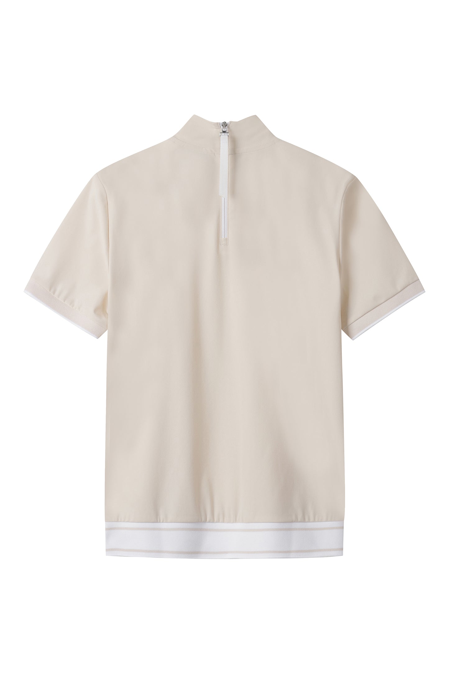 【BOSS GOLF 25SR Woman's】SM W Back QZ Mock Neck SS Tee / Almond Milk