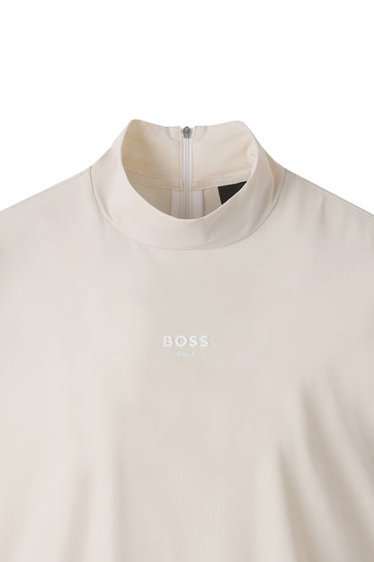 【BOSS GOLF 25SR Woman's】SM W Back QZ Mock Neck SS Tee / Almond Milk