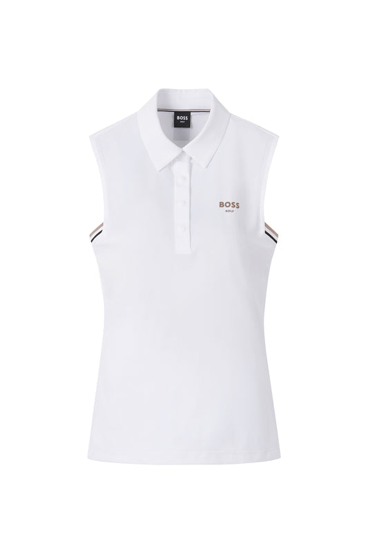 【BOSS GOLF 25SR Woman's】SM W SBG Punching Slvls Polo / White