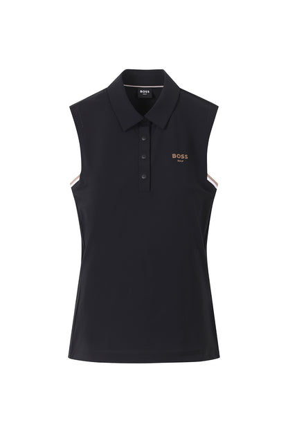 【BOSS GOLF 25SR Woman's】SM W SBG Punching Slvls Polo / Black