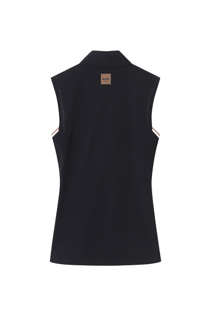 【BOSS GOLF 25SR Woman's】SM W SBG Punching Slvls Polo / Black