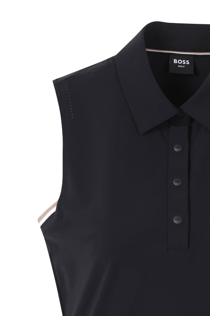 【BOSS GOLF 25SR Woman's】SM W SBG Punching Slvls Polo / Black